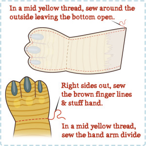 How to make the Arm for the revised Griffin Kitten pattern