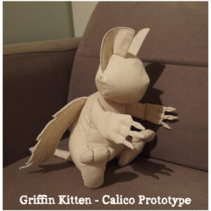 Griffin Kitten prototype, made with cotton calico