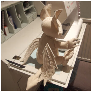 Griffin Kitten prototype, made with cotton calico