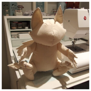 Griffin Kitten prototype, made with cotton calico