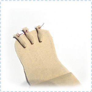 How to sew the claws on