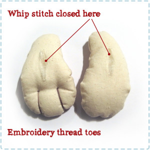 How to finish the feet